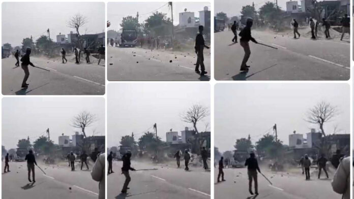 विधायक उमेश कुमार के समर्थकों पर पुलिस का लाठीचार्ज