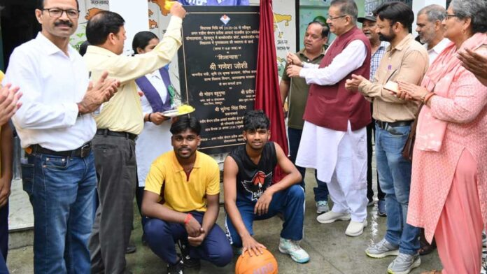 Foundation stone laid for basketball court and library