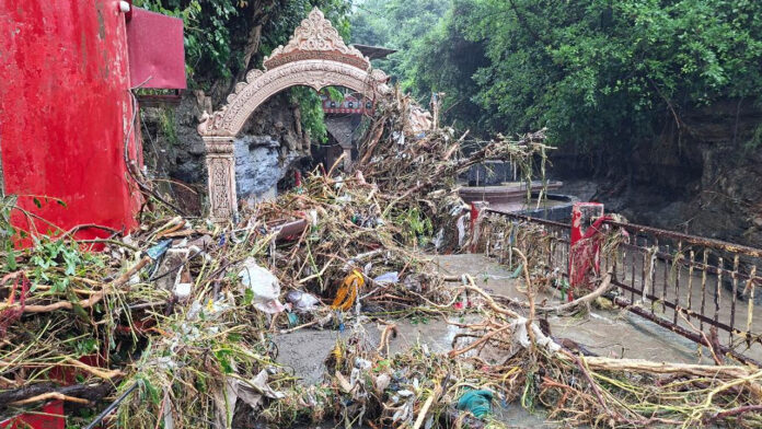 Debris entered Tapkeshwar temple