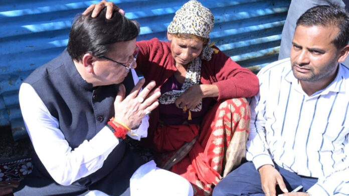 CM Dhami reached among the disaster affected families