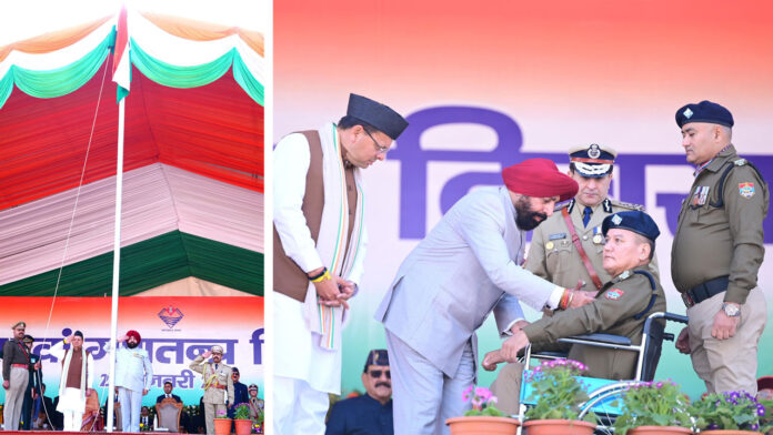 Pushkar-dhami Governor Gurmeet Singh hoisted national flag