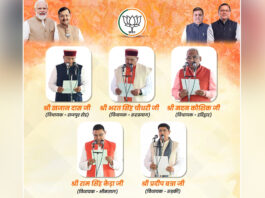 धामी मंत्रिमंडल का विस्तार, पांच विधायक बने मंत्री Expansion of the Dhami Cabinet