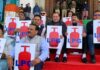 विधानसभा सत्रः सदन के बाहर एलपीजी गैस की किल्लत को लेकर प्रदर्शन Protest outside the House over the shortage of LPG gas