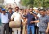 गैस की कालाबाजारी के विरोध में लघु व्यापारियों ने किया प्रदर्शन Small traders protested against black marketing of gas