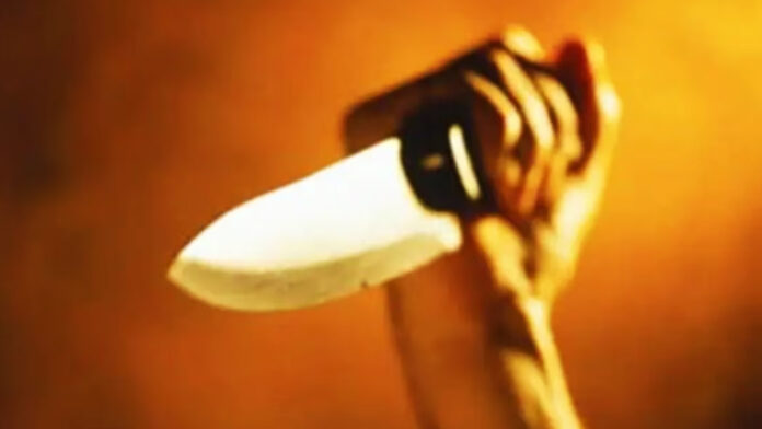 Husband attacks wife with a knife