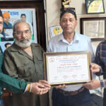 एनएपीएसआर के अध्यक्ष को मिला देवभूमि विभूति सम्मान NAPSAR President Receives Devbhumi Vibhuti Samman