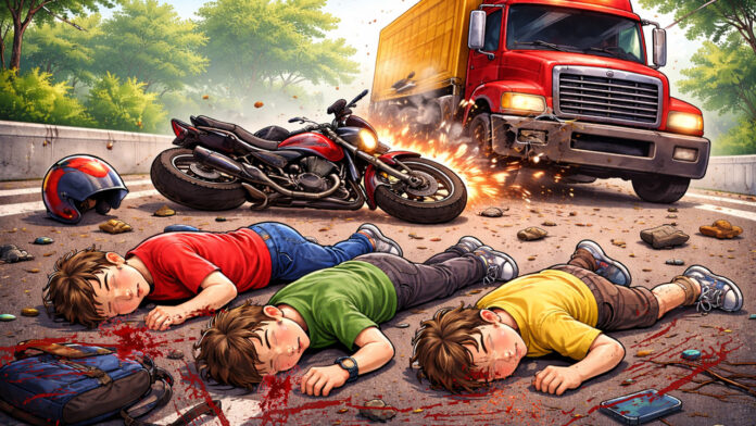 Truck crushes bike riders