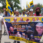 4600 ग्रेड पे की मांग को लेकर आप का पुलिस मुख्यालय पर प्रदर्शन Protest at Police Headquarters demanding a 4600 grade pay