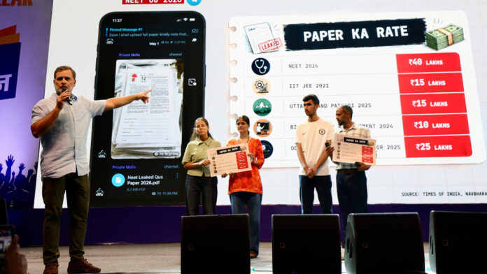 Rahul-Paper-leak Employment and paper leaks could become election issues
