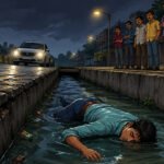 सड़क किनारे नाले में गिरने से युवक की मौत Youth dies after falling into roadside drain