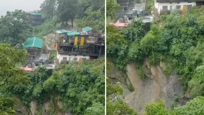 Several houses face a looming threat due to crumbling hillside